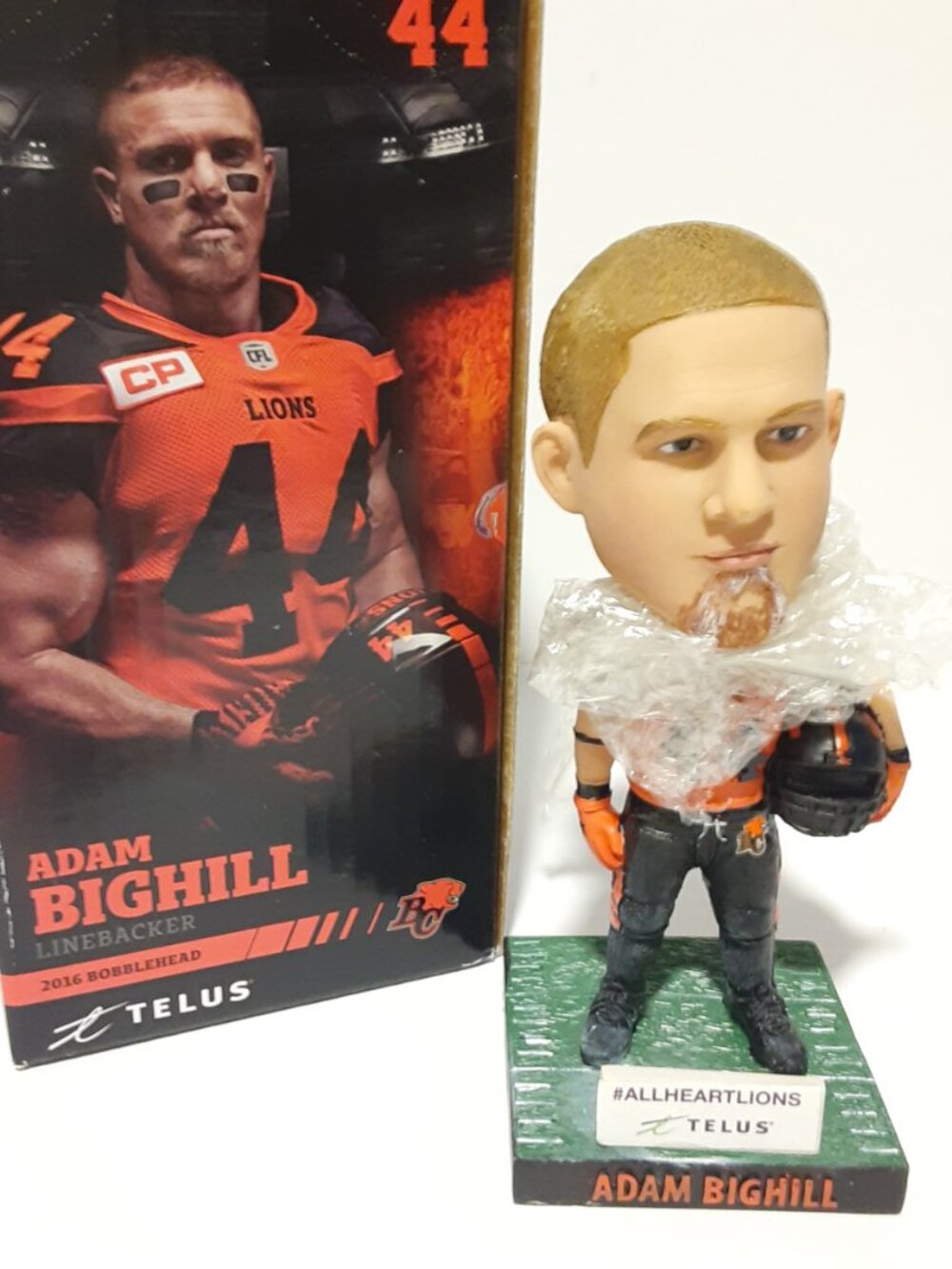 BC Lions #44 Adam Bighill Linebacker 2016 Bobblehead CFL Football NEW NIB